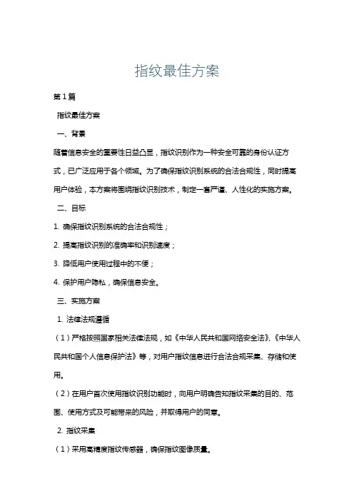 指纹最佳方案