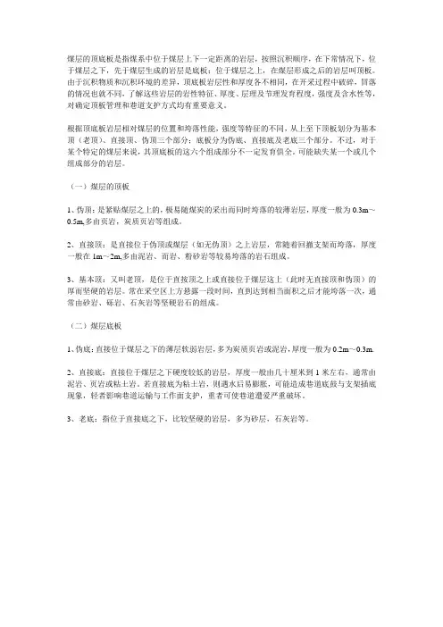 煤层的顶底板