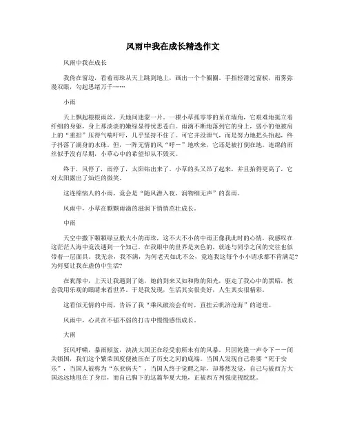 风雨中我在成长精选作文