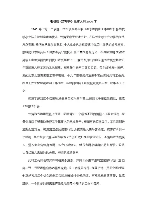 电视剧《穿甲弹》故事大纲2000字-范本模板