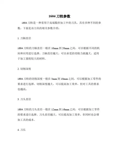 1604刀粒参数