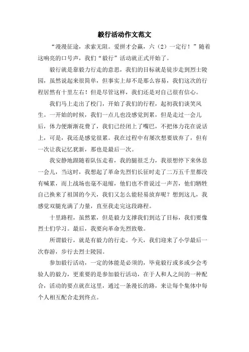 毅行活动作文范文