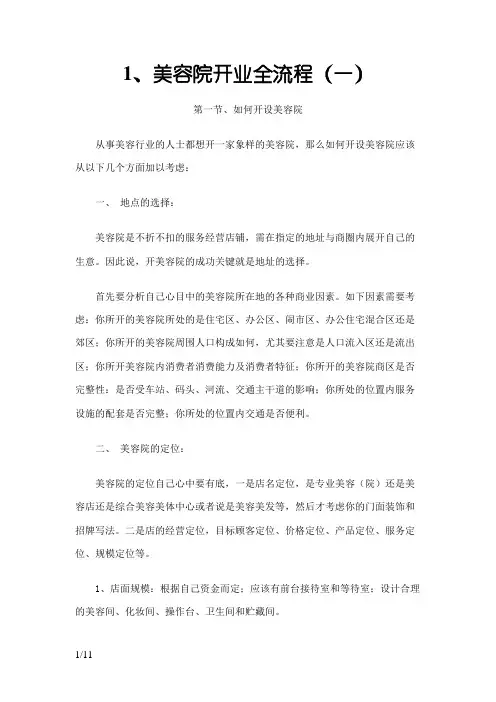 美容院开业全流程