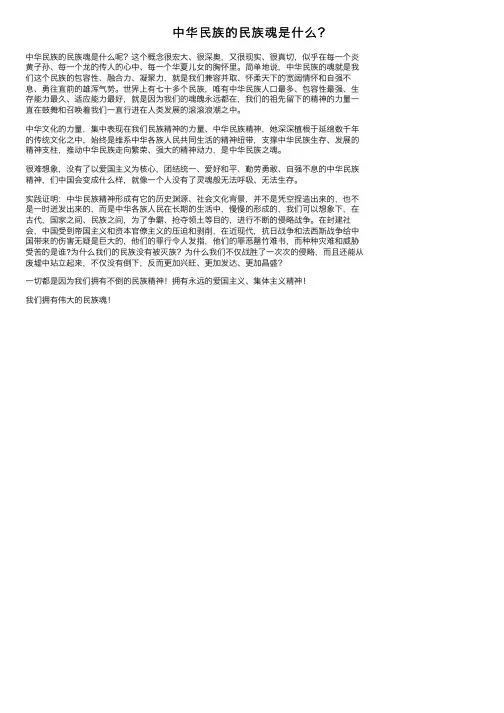 中华民族的民族魂是什么？