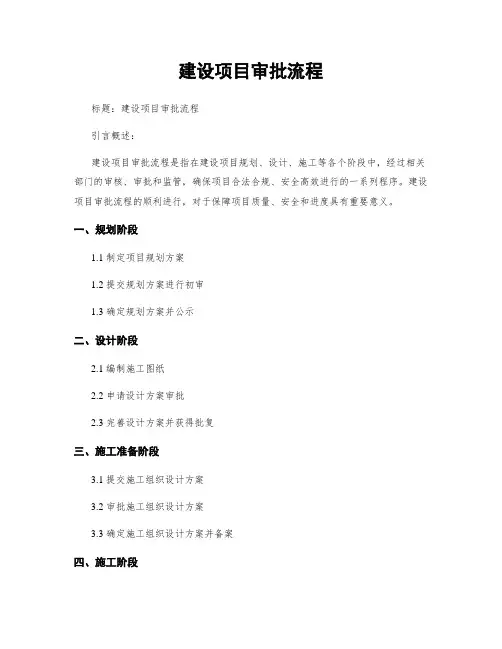 建设项目审批流程