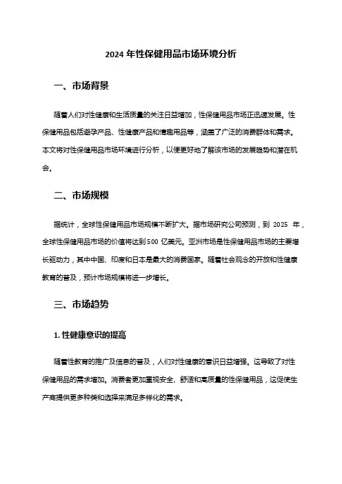2024年性保健用品市场环境分析