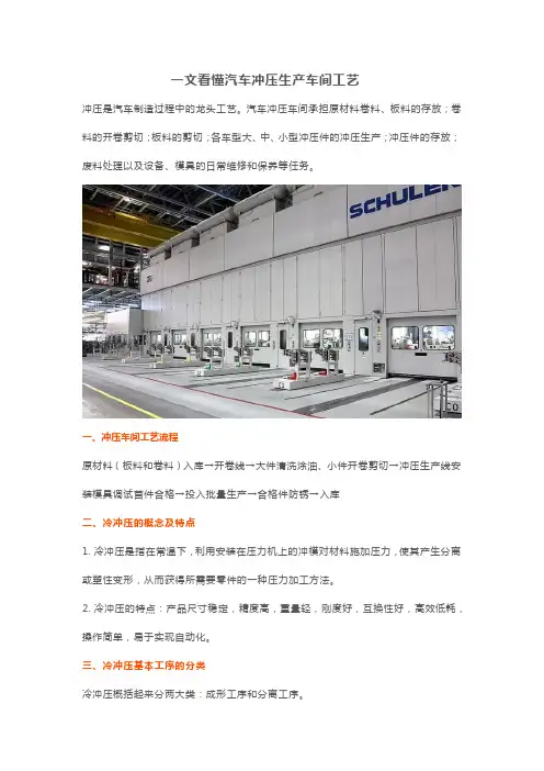 一文看懂汽车冲压生产车间工艺