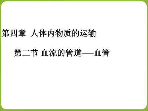 人教版七年级下册第四章：第二节：血流的管道——血管