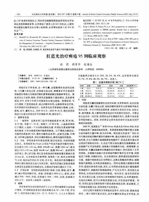 红蓝光治疗痤疮95例临床观察