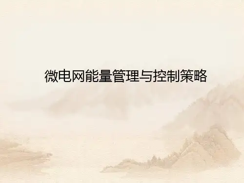 微电网能量管理与控制策略