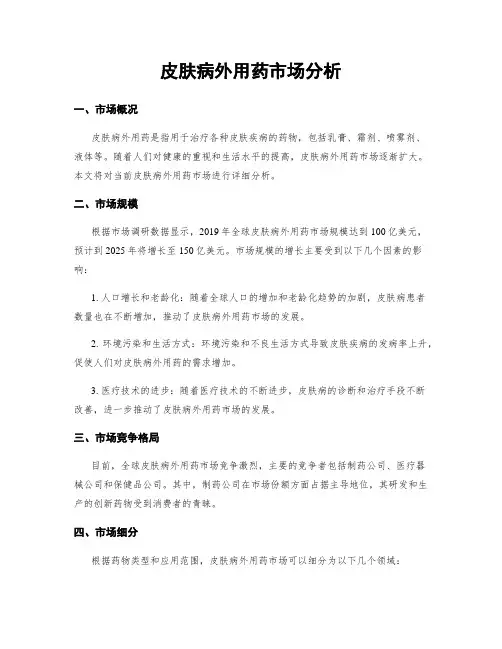 皮肤病外用药市场分析