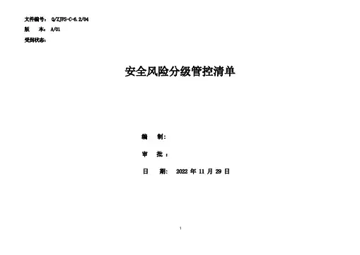 安全风险分级管控清单