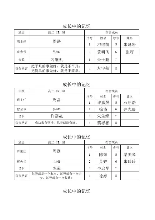 住校生名单填写