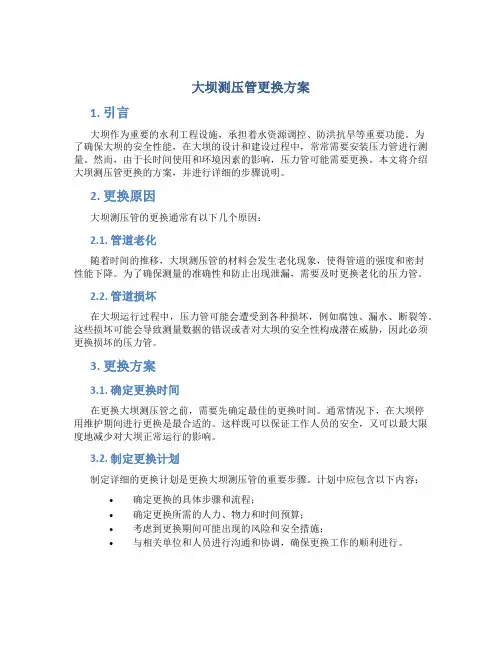 大坝测压管更换方案