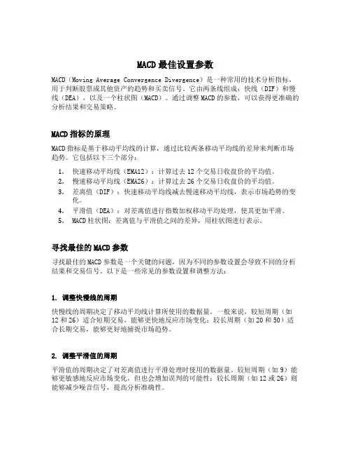 macd最佳设置参数