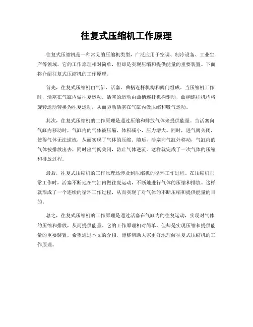 往复式压缩机工作原理