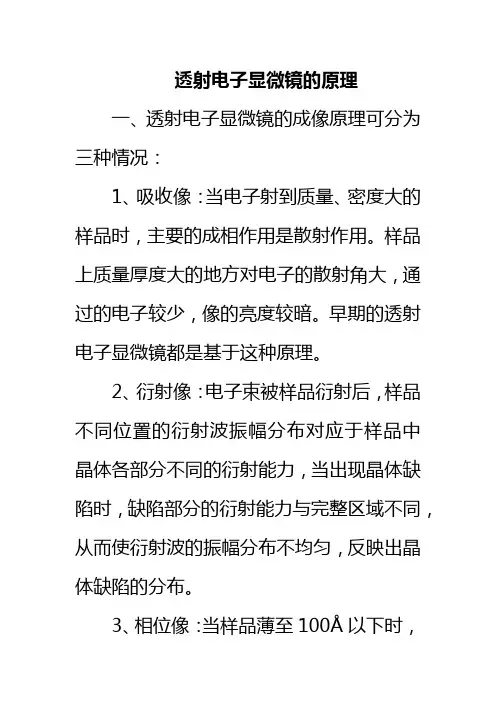 透射电子显微镜的原理