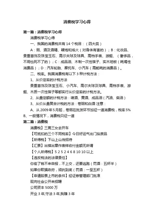 消费税学习心得