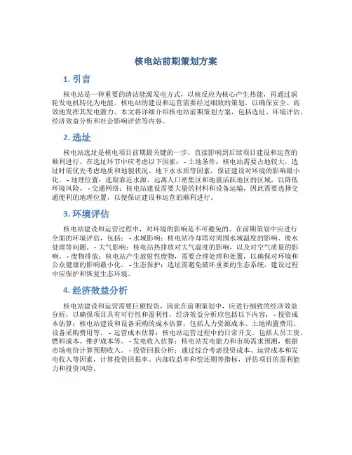 核电站前期策划方案