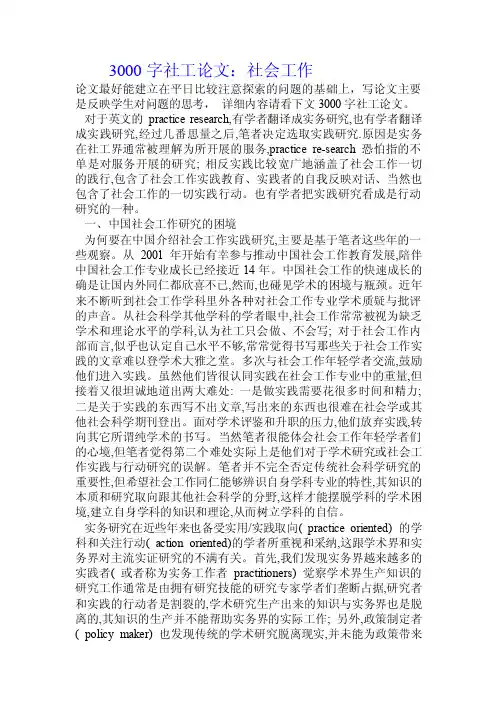 3000字社工论文：社会工作.doc