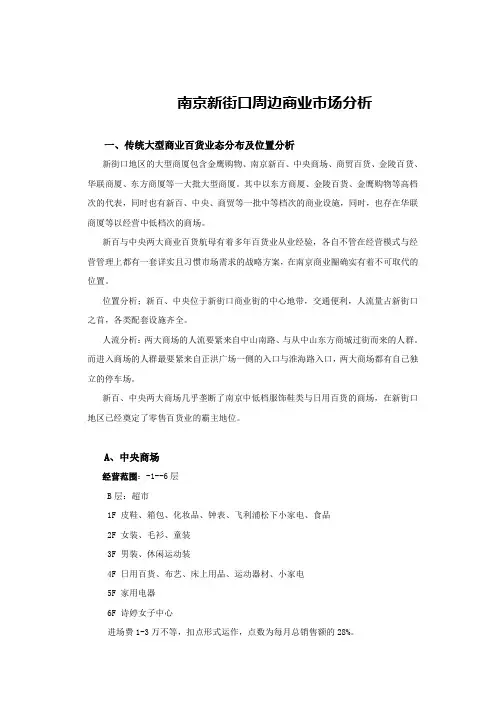 南京新街口周边商业市场分析