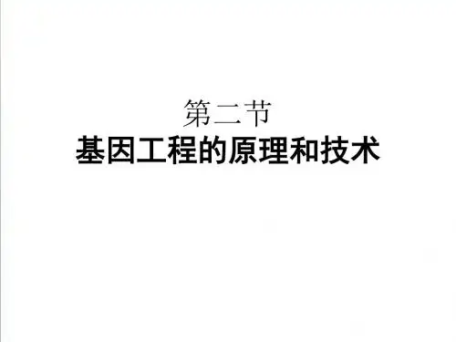 2018-2019学年高中生物课件：1.2基因工程的原理和技术(浙科版选修三)
