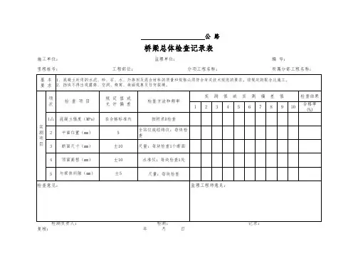 挡块检查记录表