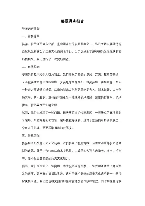 婺源调查报告