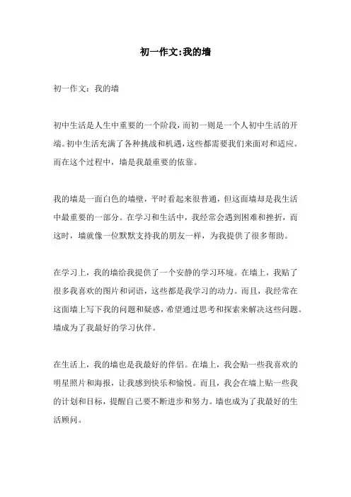 初一作文我的墙