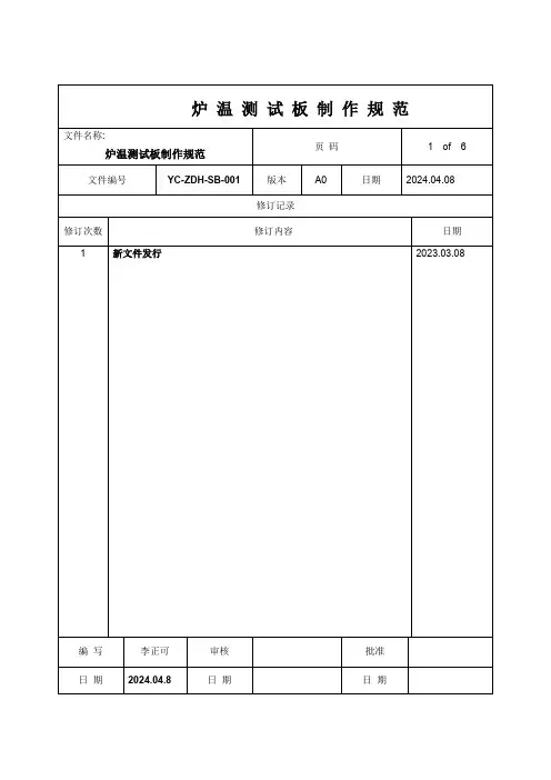 测温板制作规范