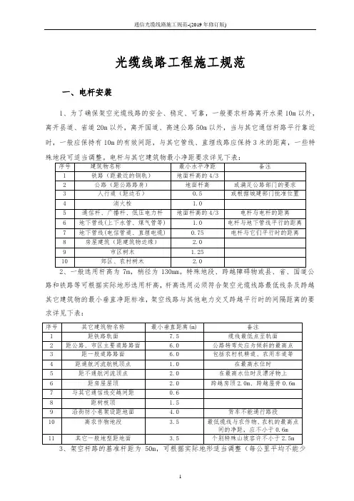 通信光缆线路施工规范-(2019年修订版)