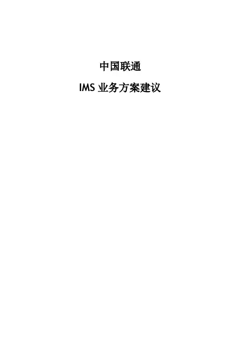 联通IMS业务方案建议
