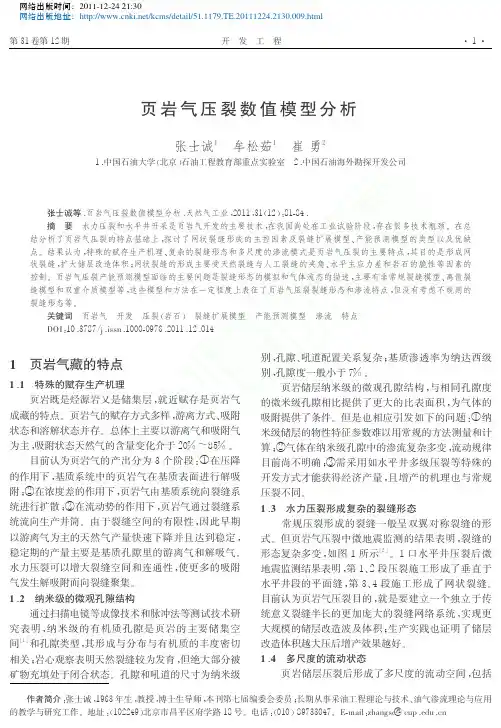页岩气压裂数值模型分析