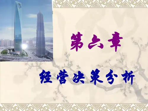 第六章 经营决策分析