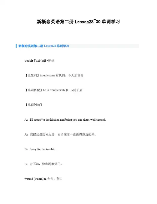 新概念英语第二册Lesson28_30单词学习