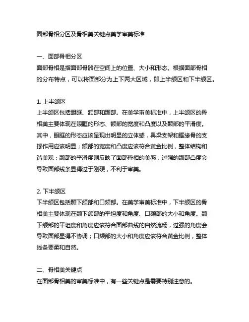 面部骨相分区及骨相美关键点美学审美标准
