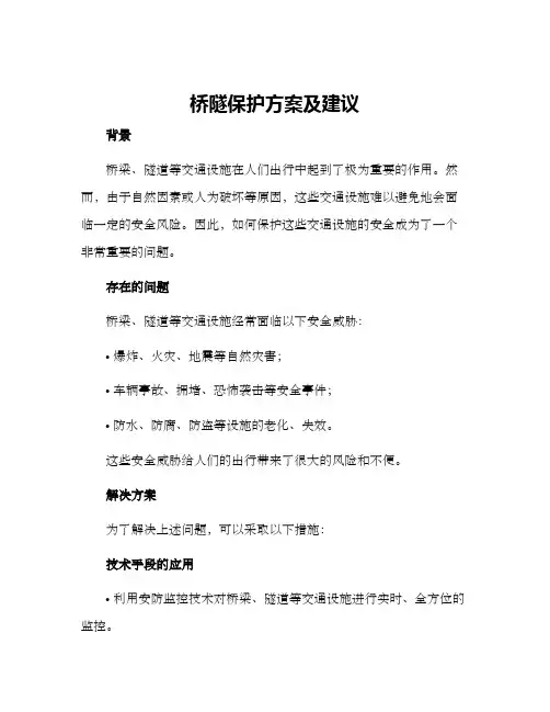 桥隧保护方案及建议