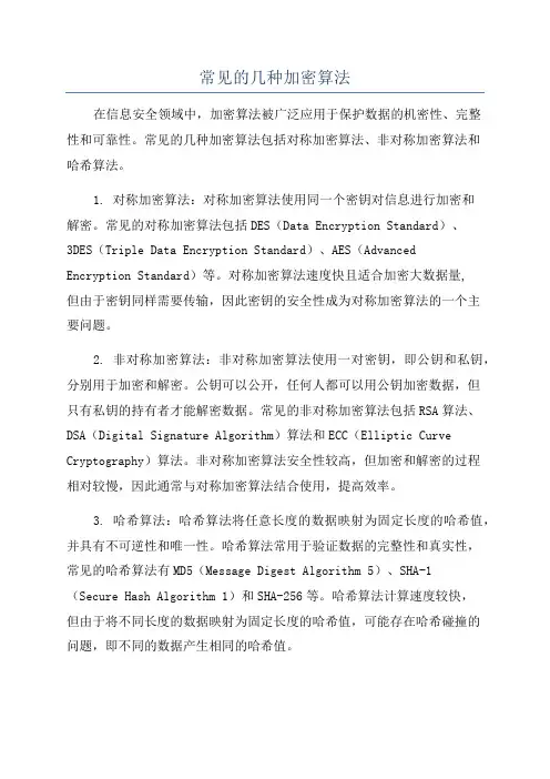 常见的几种加密算法