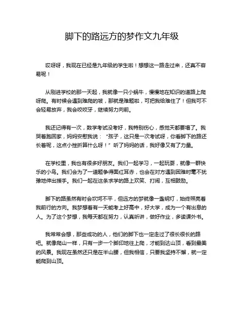 脚下的路远方的梦作文九年级