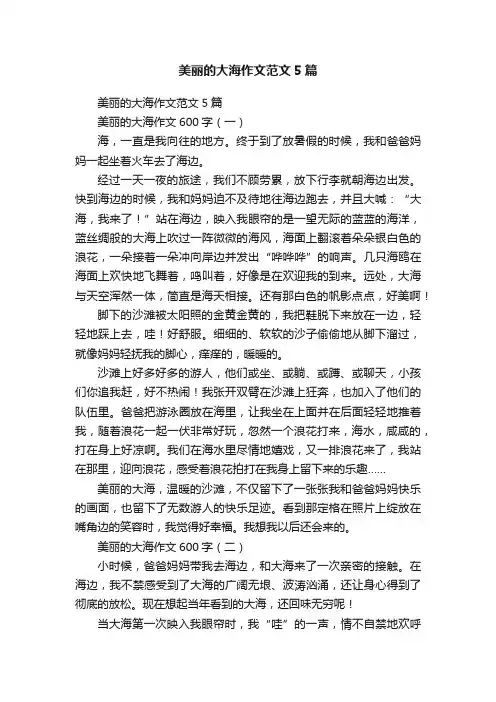 美丽的大海作文范文5篇