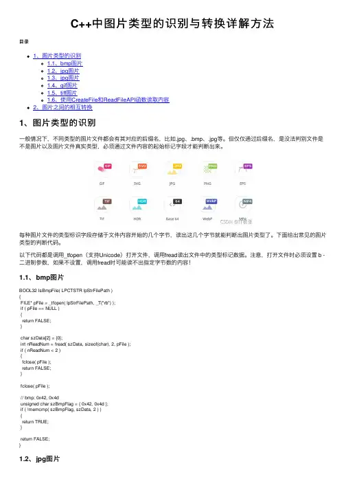 C++中图片类型的识别与转换详解方法