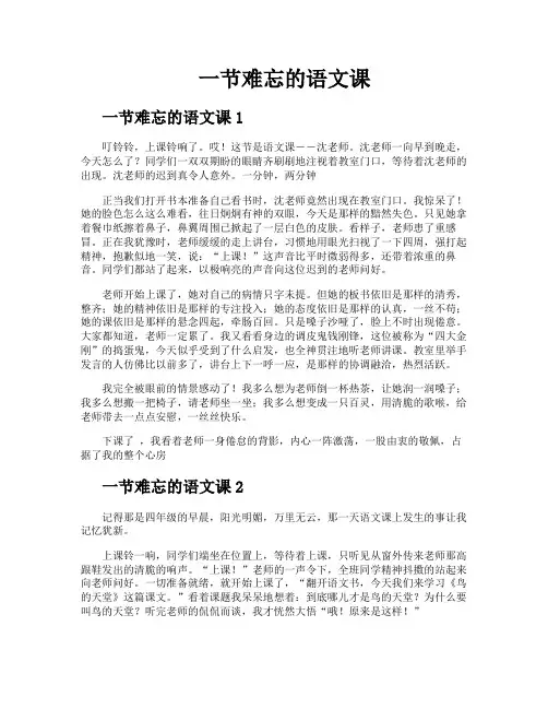 一节难忘的语文课