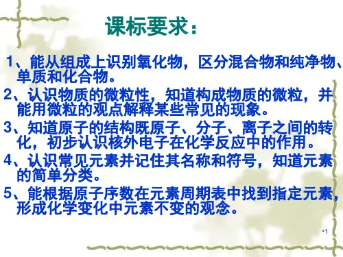 物质构成的奥秘复习一PPT课件