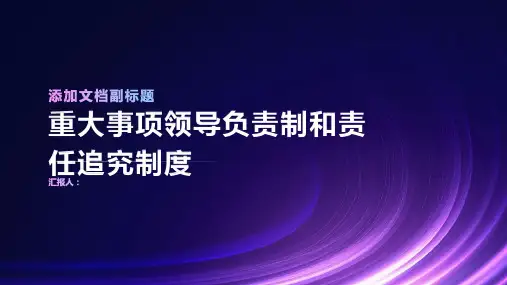 实行重大事项领导负责制和责任追究制度