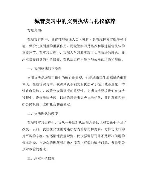 城管实习中的文明执法与礼仪修养