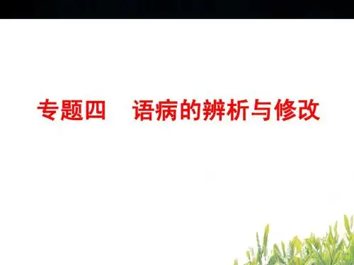 专题四 语病的辨析与修改