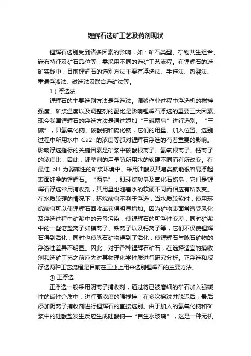 锂辉石选矿工艺及药剂现状