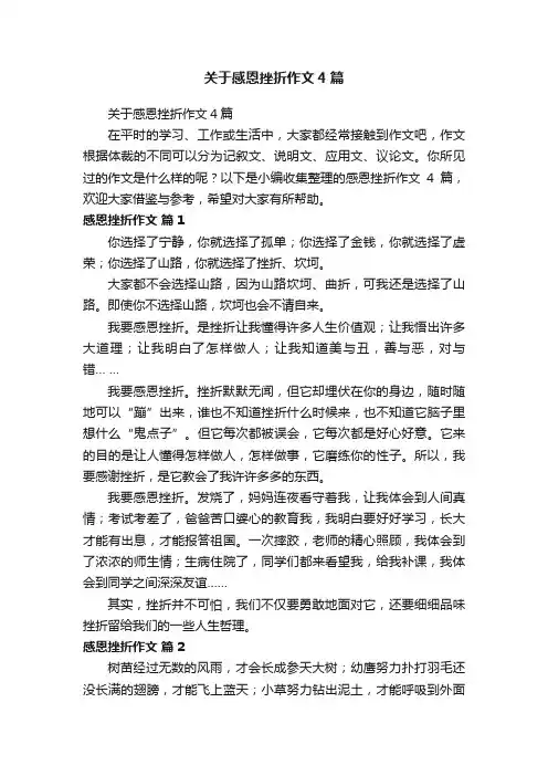关于感恩挫折作文4篇