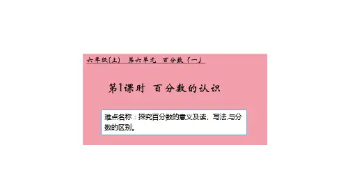 六年级数学上册课件 百分数的认识 人教版(共21张PPT)