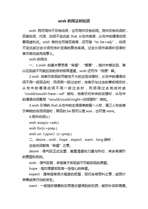 wish的用法和短语